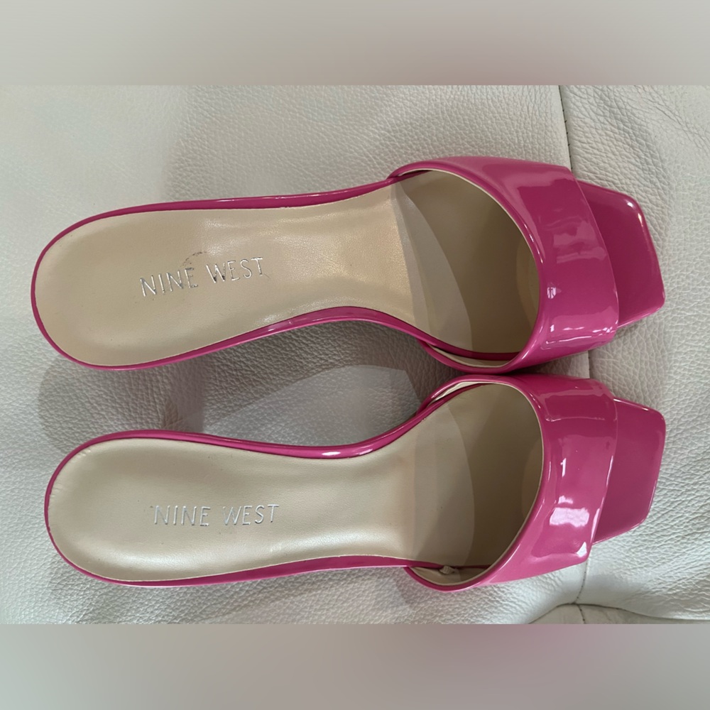 Nine West hot pink sandals - patent leather size 7